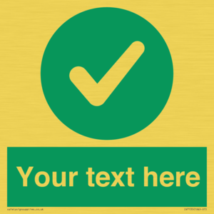 Custom green background, green circle with tick